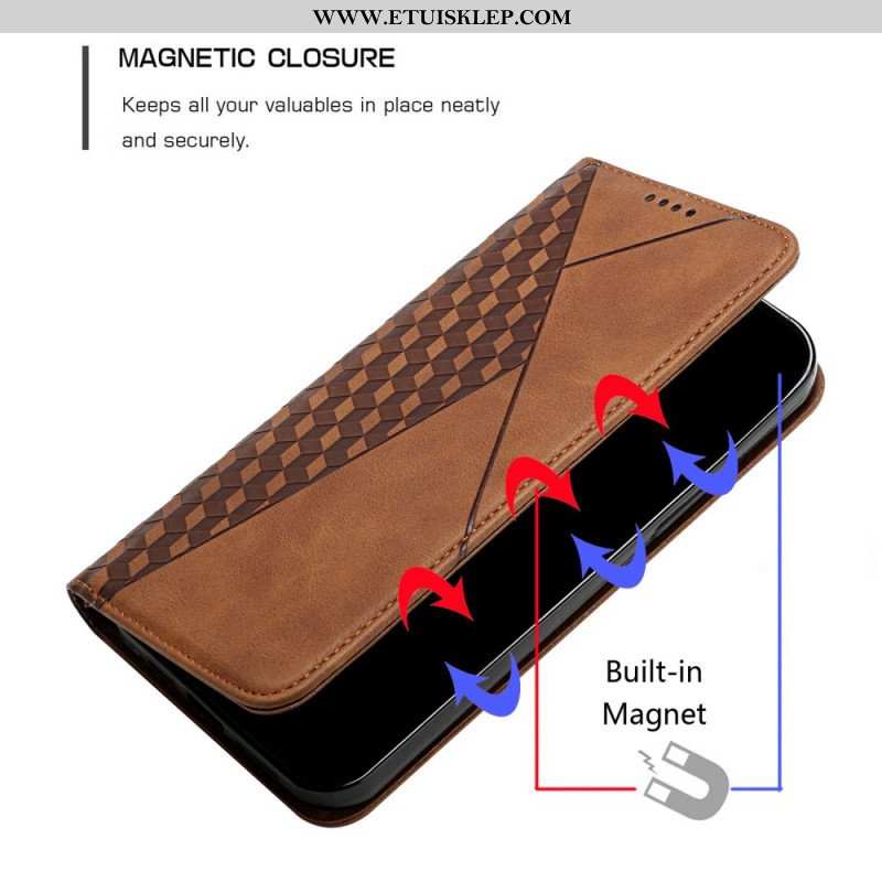 Etui Na Telefon do Samsung Galaxy S21 Ultra 5G Etui Folio Efekt Geo Skóry